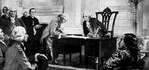 Signing the Constitution On September 17, 1787, the Constitution was finally finished and put up to a vote. Benjamin Franklin stated, I confess that I do not entirely approve of this Constitution.