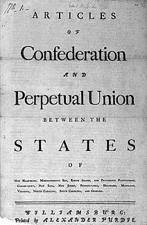 In November 1777, the Continental Congress adopted the Articles of Confederation and