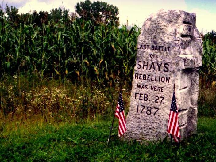 The governor of Massachusetts sent 4,000 volunteer soldiers to stop Shays only four farmers died and the rest ran away the rebellion was over!