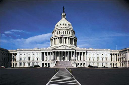 The legislative branch is the Congress, which is divided into the House of Representatives and Senate, meeting in the Capitol building.