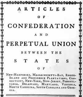 AMERICA S FIRST CONSTITUTION ARTICLES OF CONFEDERATION - created in 1777 (1781 ratified) - America s first constitution - A plan to