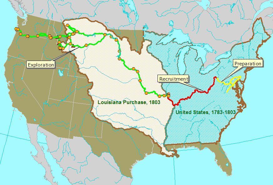 MAP OF LEWIS AND CLARK