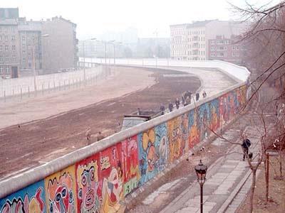 Scenes of the Berlin Wall On the left No Man s Land on