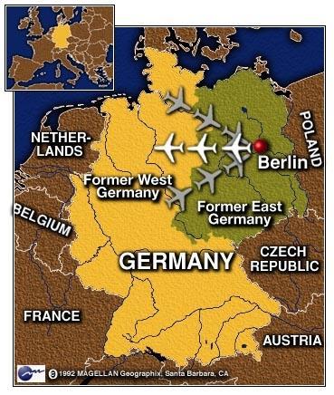 The Berlin Blockade & the Berlin Airlift Berlin is located entirely within communist East Germany.