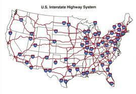 Domestic Policy Under Pres. Eisenhower Interstate Highway Act (1956) created a system of federal highways. Pres. Eisenhower had pushed for this highway system to make sure the military could travel rapidly from coast to coast in time of emergencies.