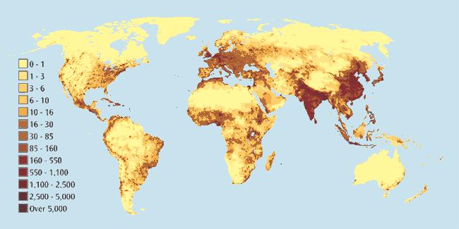 National Geographic: Population density map