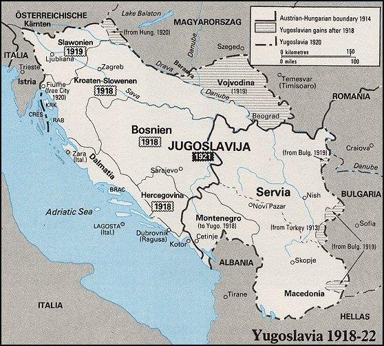 Yugoslavia HISTORY 1918 Carved out of