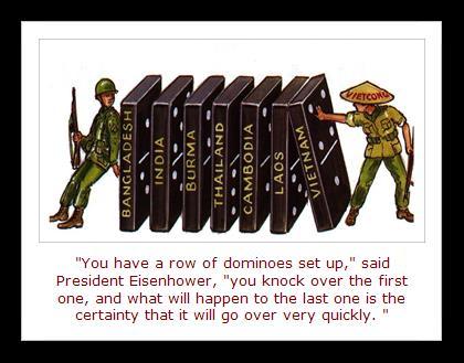 Domino Theory Eisenhower believed strongly in the idea that if you let even a single nation fall to