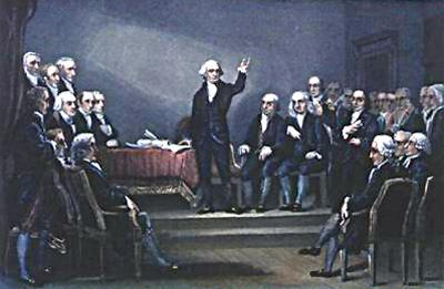 What does this painting show about the delegates at the convention?