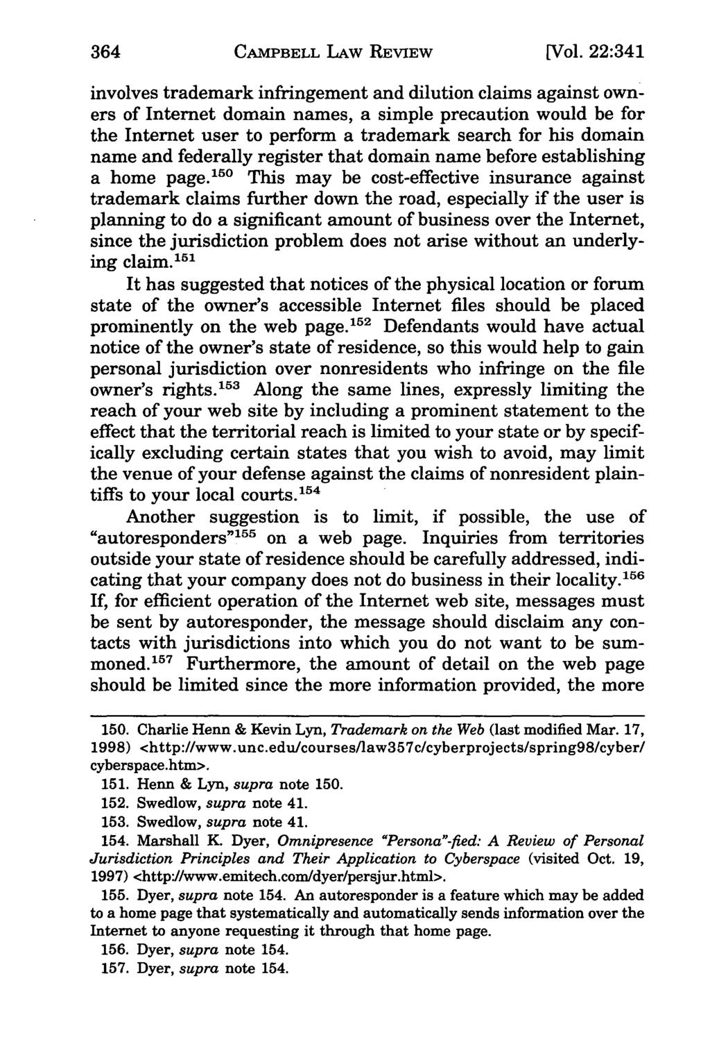 364 Campbell Law Review, Vol. 22, Iss. 2 [2000], Art. 3 CAMPBELL LAW REVIEW [Vol.