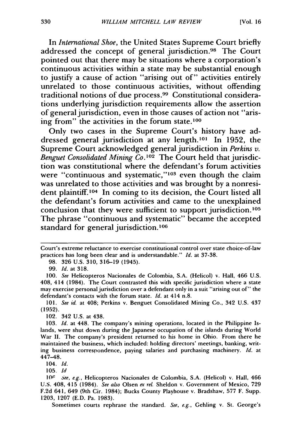 William Mitchell Law Review, Vol. 16, Iss. 1 [1990], Art. 7 WILLIAM MITCHELL LAW REVIEW [Vol.