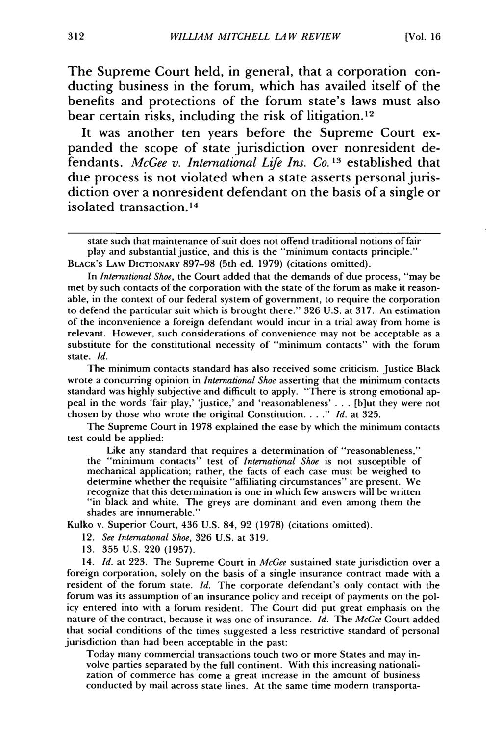 William Mitchell Law Review, Vol. 16, Iss. 1 [1990], Art. 7 WILLIAM MITCHELL LA W REVIEW [Vol.