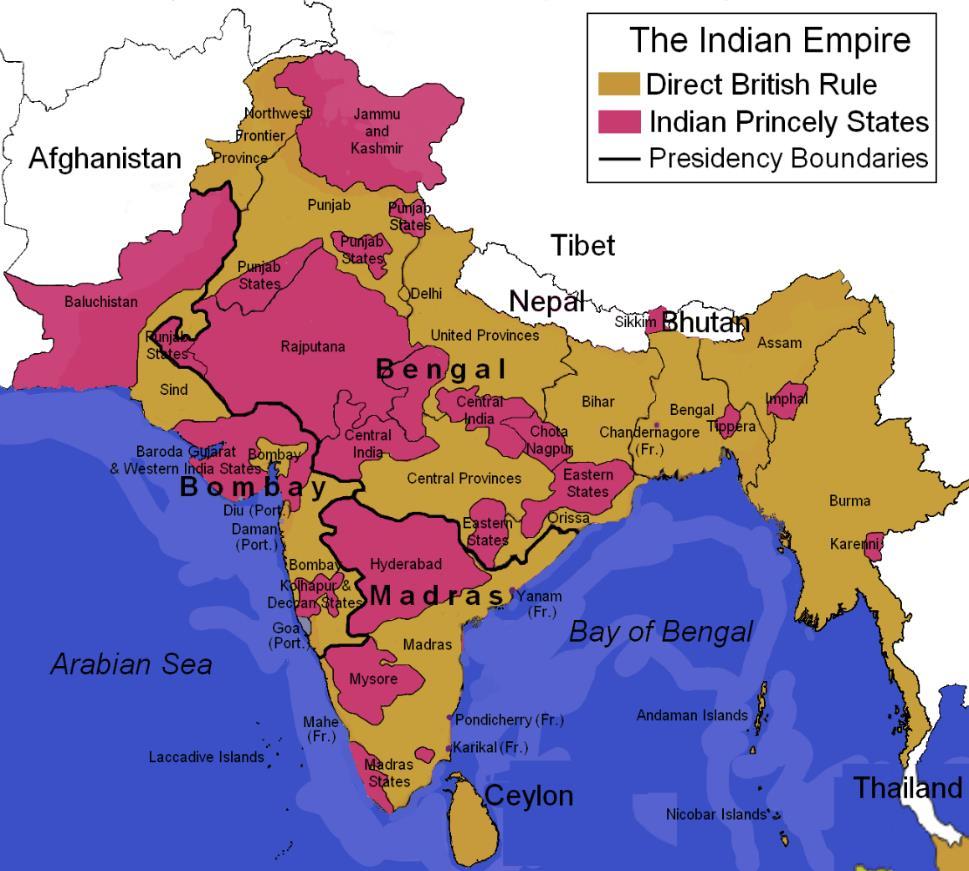 Mughal Empire finally collapsed and the Indian Rebellion of 1857, which the British would win, resulted in the Government of India Act of 1858 that establish crown rule and created the British Raj.