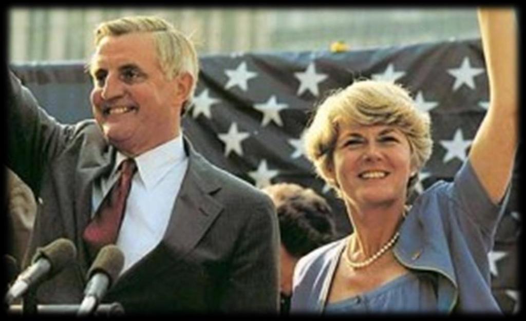 Election of 1984 Dems Walter Mondale (VP under Carter) Running Mate