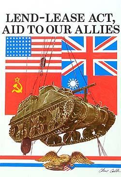 The Great Arsenal of Democracy The Lend-Lease Plan FDR tells nation if Britain falls, axis powers free to conquer world U.S.