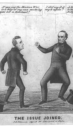 The Mexican-American War A scene from a cartoon showing President Polk and Senator Daniel Webster (an opponent of Texas annexation and war with Mexico) facing off