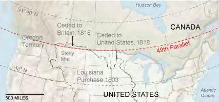 nations s Settled Northern US border at 49 th parallel s