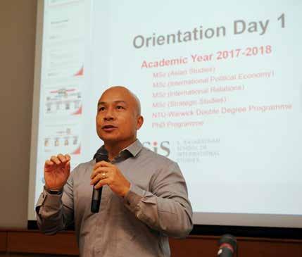 Dean Joseph Liow welcoming new MSc students during their orientation programme, 17 July 2017 and overseas (for instance, the QS World Grad School Tours in Jakarta, Manila, Ho Chi Minh City, Kuala