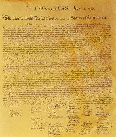 July 19, 1776 Congress orders the Declaration of Independence officially inscribed and signed by