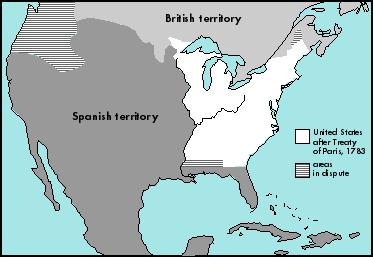 The Treaty of Paris in 1783 gave the newly formed United States