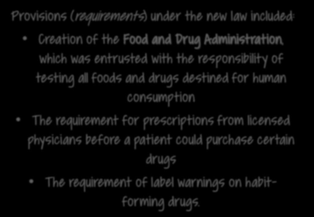 Food and Drug Administration, which was entrusted with the