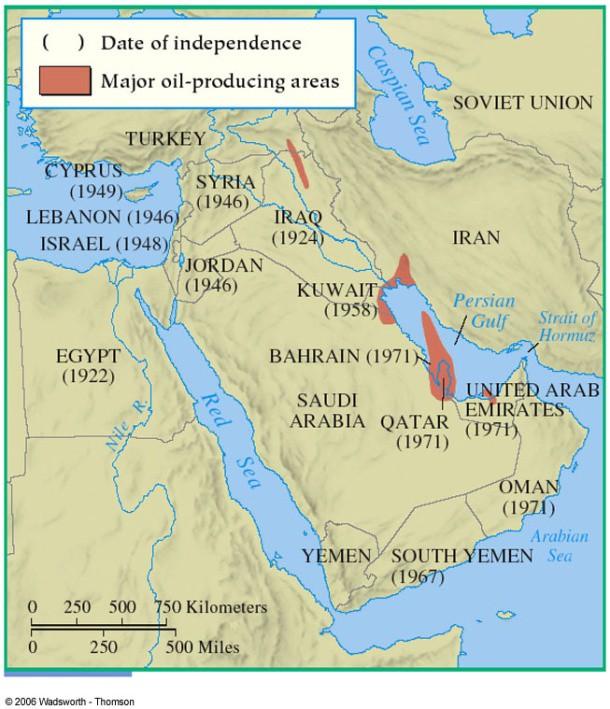 Conflict in the Middle East Emergence of new independent states Arab League, 1945 The Question of Palestine Zionists