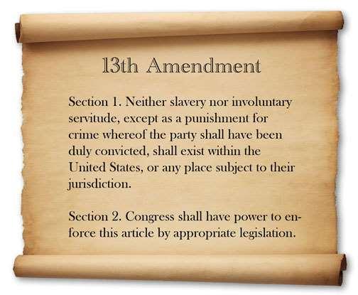 13 th Amendment to the U.S.