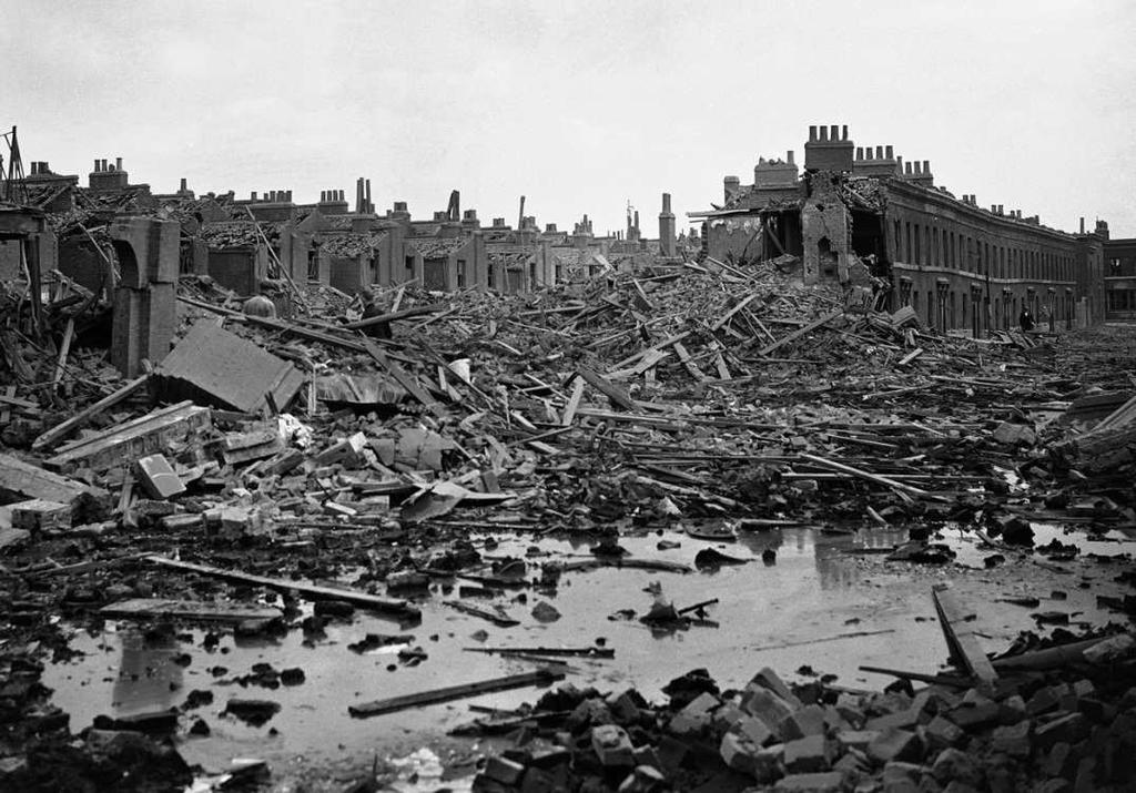 End of the War Because of Allied airpower and the brutality of war, many cities were destroyed and countless people left victimized and homeless.