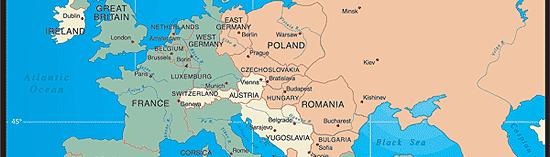 The iron curtain fell across Europe separating