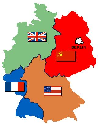 S, France, and Great Britain decided to combine their 3 zones into one zone West Germany, or the federal