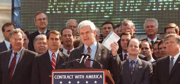 Sometimes refereed to as The Republican Revolution, Senator Newt Gingrich of Georgia successfully led