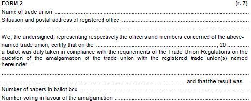 [Rev. 2014] 10. Revocation The Trade Union Regulations, 1973 are revoked. FIRST SCHEDULE [Regulation 3(2).