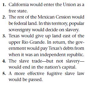 Compromise of 1850 Senator Henry Clay of Kentucky proposed: -With the Compromise of 1850, California was able to enter the Union as a free state.