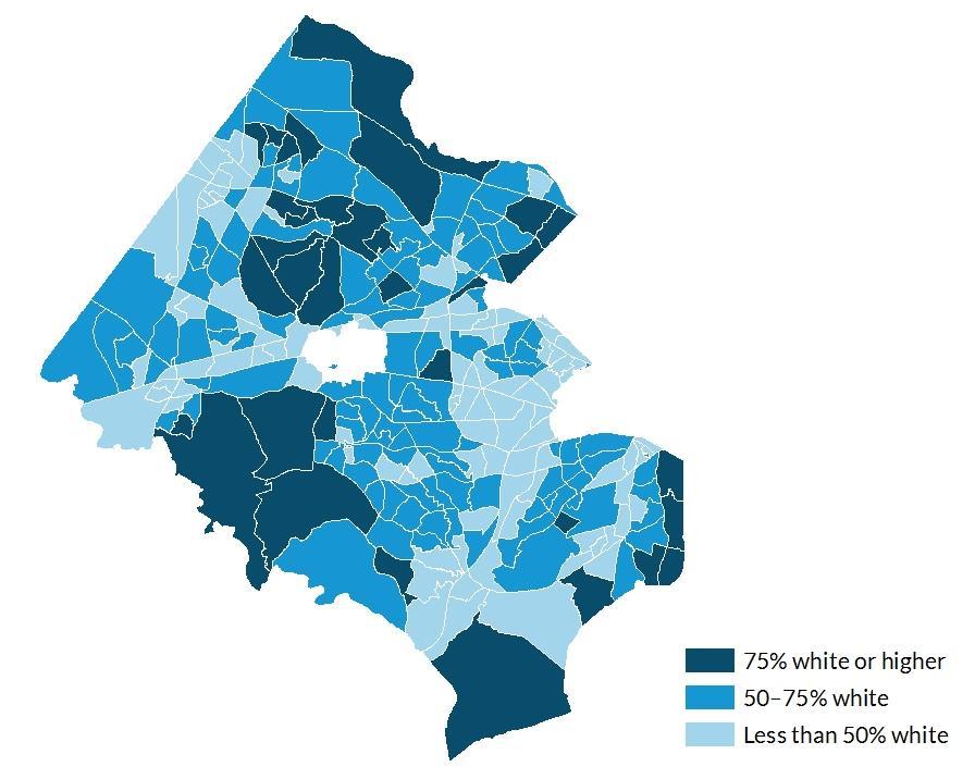 FIGURE 4 Racial Composition by Census Tract in Fairfax County Source: American Community Survey,.