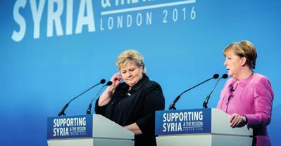 Federal Chancellor Merkel announcing Germany s support for Syria and its neighbouring countries at the Syria Conference in London GERMANY S RESPONSE TO THE SYRIAN CRISIS At the donor conference