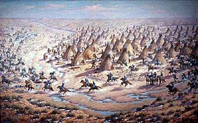 Sand Creek Massacre News Release: Washington, December 20, 1864 "The affair at Fort Lyon, Colorado, in which Colonel Chivington destroyed a large Indian village, and all its inhabitants, is to be
