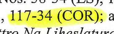 3 8-34 (LS), 118-34 (COR), 105-34 (COR), 106-34 (COR), 107-34 (COR), 115-34 (COR), 117-34 (COR); and Substitute Bill No.
