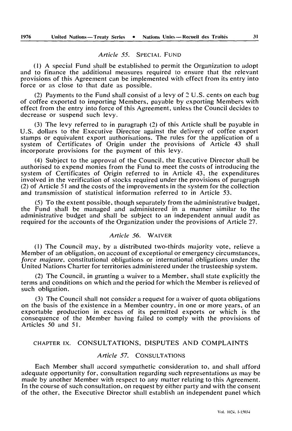 United Nations Treaty Series Nations Unies Recueil des Traités 31 Article 55.