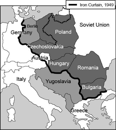 Sample Questions for Topic 8: 9. Review the map below. Which of the following BEST summarizes the concept displayed in the map? A. The Soviet Union received most of Eastern Europe after World War II.