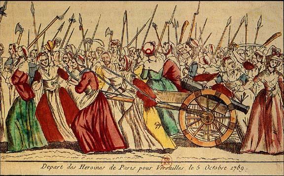 WOMEN MARCH ON VERSAILLES (OCTOBER 1789) An Angry Mob of Women (40,000 people) March to Versailles Knock