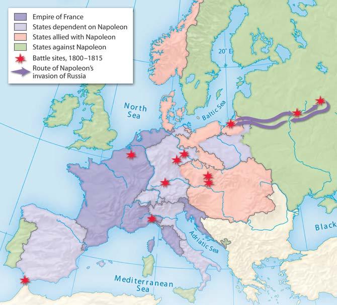 Section 4 From 1804 to 1812, Napoleon successfully battled most of Europe and created an empire.