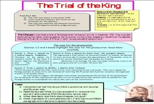Activity: Mock Trial of Louis XVI Directions: Read and complete The King and the Revolution and The Trial of Louis XVI to