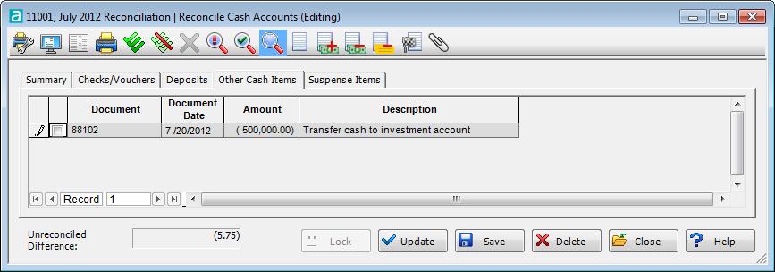 Other Cash Items Abila MIP Fund Accounting TM ARB (A/R Invoices) ARM (A/R Credit Memos) Document Date The Application displays the date of the document.