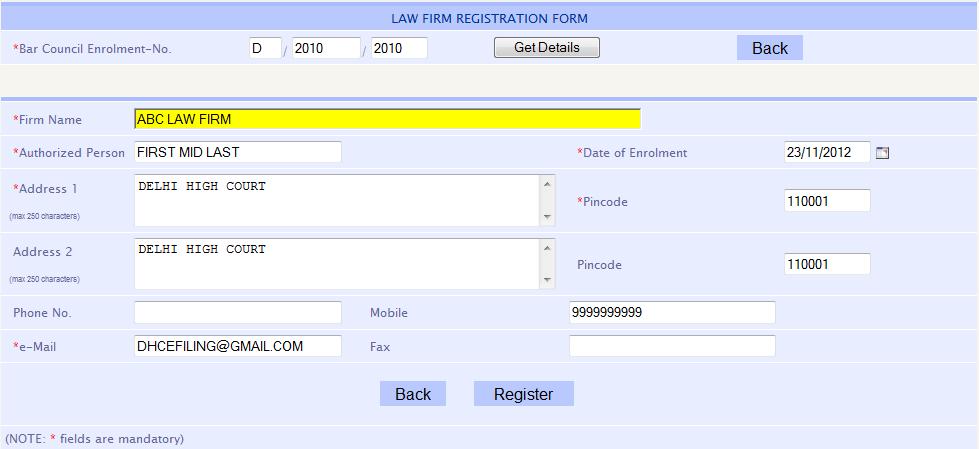 Click on Register button