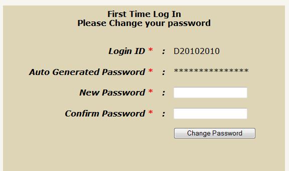 When login first time in e-filing system