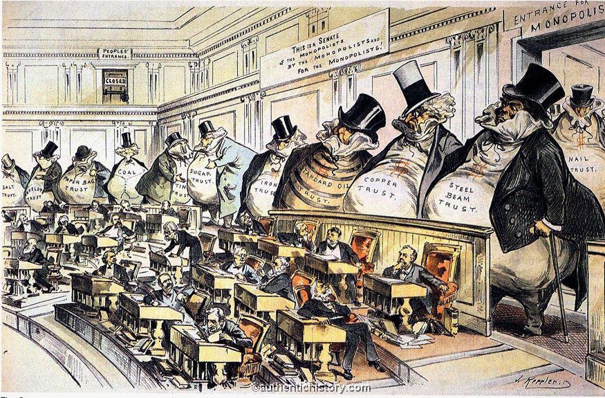 DOCUMENT D The Bosses of the Senate, Joseph Keppler, 1889 1. How does this cartoon express the concern of quid pro quo corruption? 2.