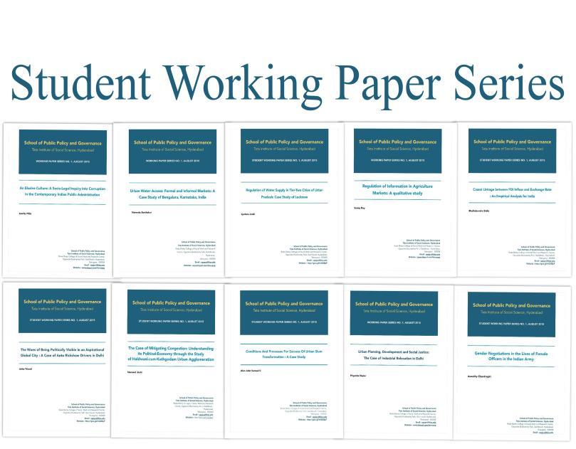 Policy Working Papers The School of
