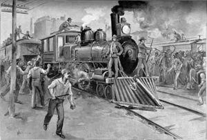 Strike 1894 Railroad industry strike in which 120,000 striking railroad