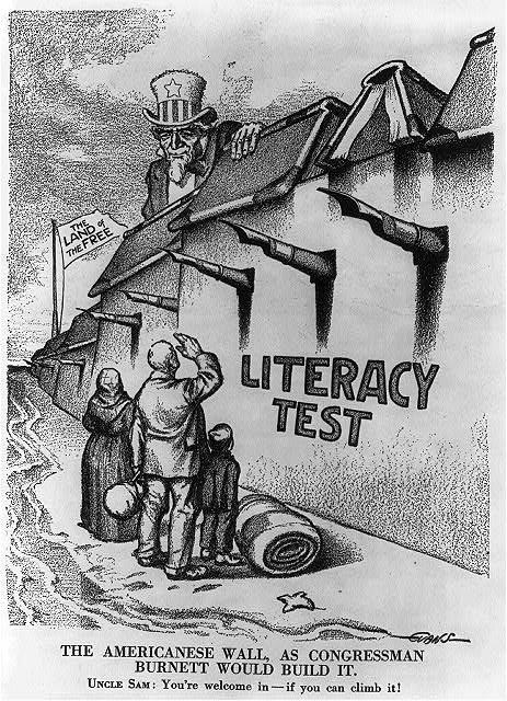 Document 4: 24. What challenge does this cartoon demonstrate for immigrants?