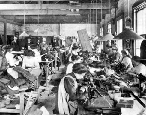 Tenements on the lower east side of Manhattan (early 1900's) Sweatshops: Factories and workshops where